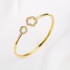 2024 New Fashion Shiny Crystal Five-Leaf Flower Zircon Chain Bracelet Classic For Woman Wrist Jewelry Accessories Clover Gift