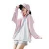 Sunscreen Clothing Women's Summer Outdoor Sports UV Protection Long Sleeve Loose Thin Sunscreen Clothing Hooded Sunshade Ice Silk Jacket