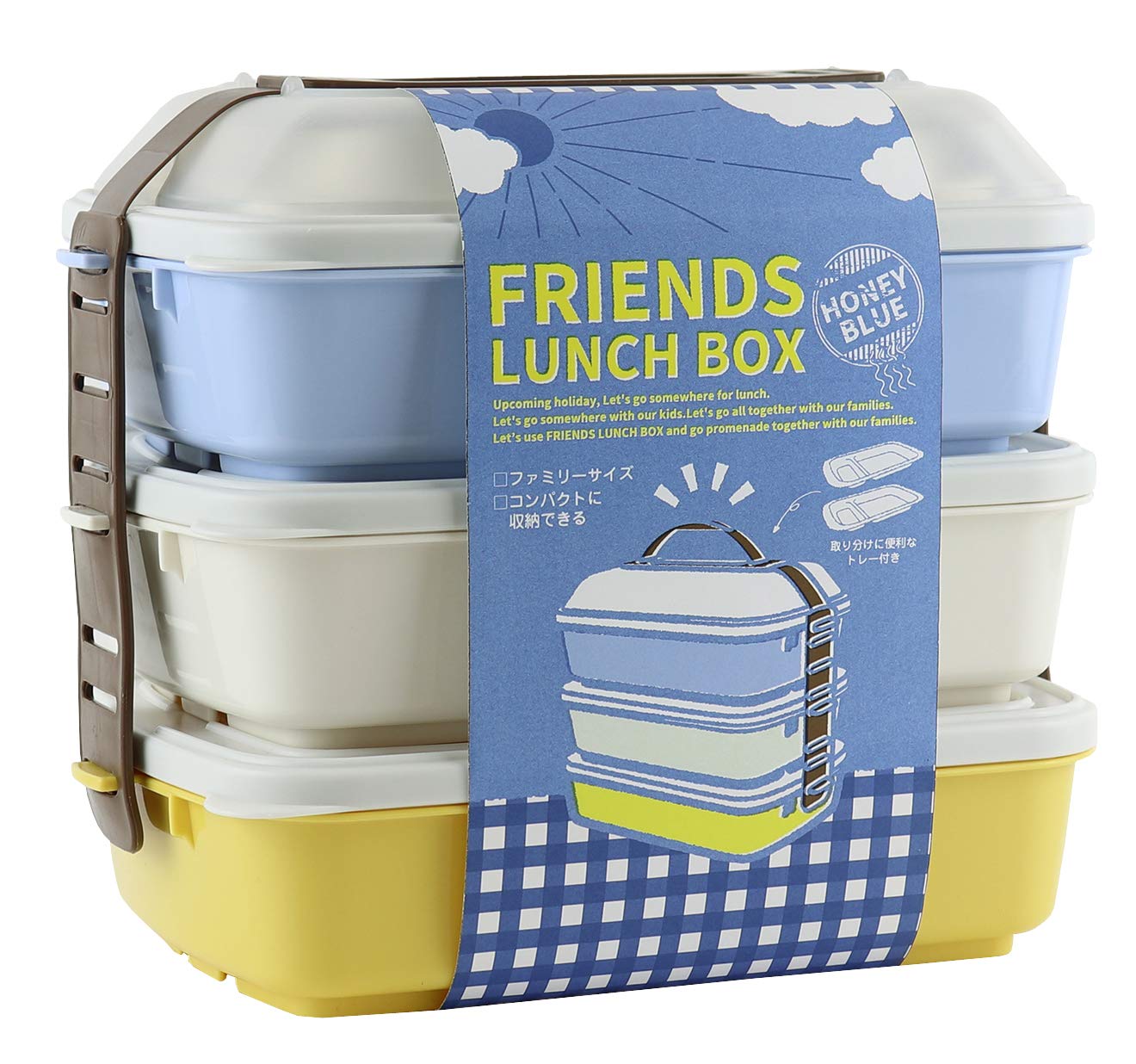 

Takeya Chemical Industry Набор для ланча Friends Медовый синий из 3 3-ярусный 4,8 л (Всего уровней)