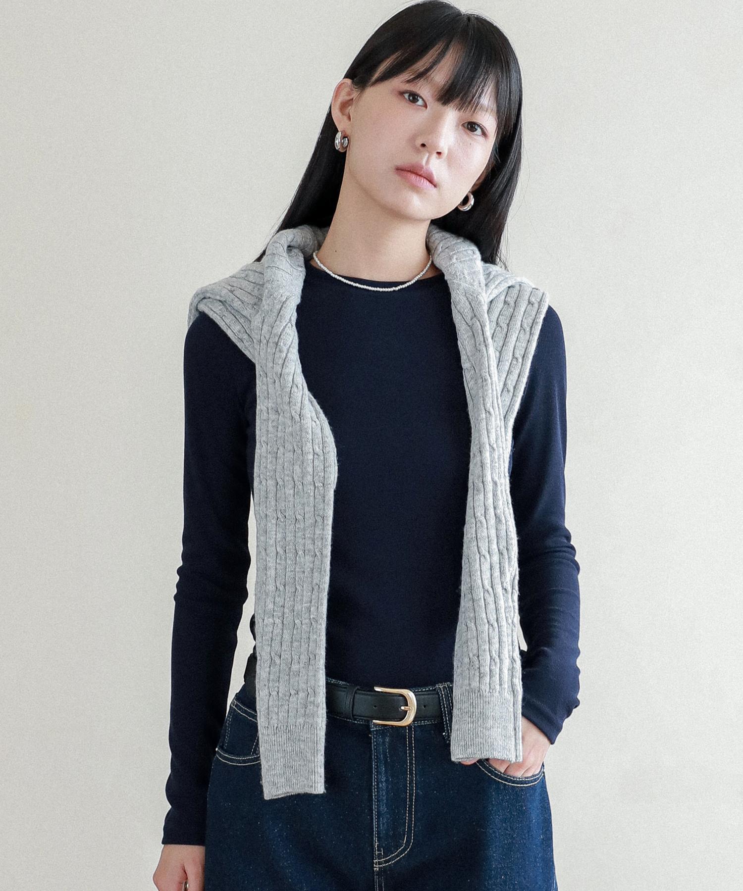 Rosiro Lossy Layered Long-Sleeved T-Shirt_Navy Free
