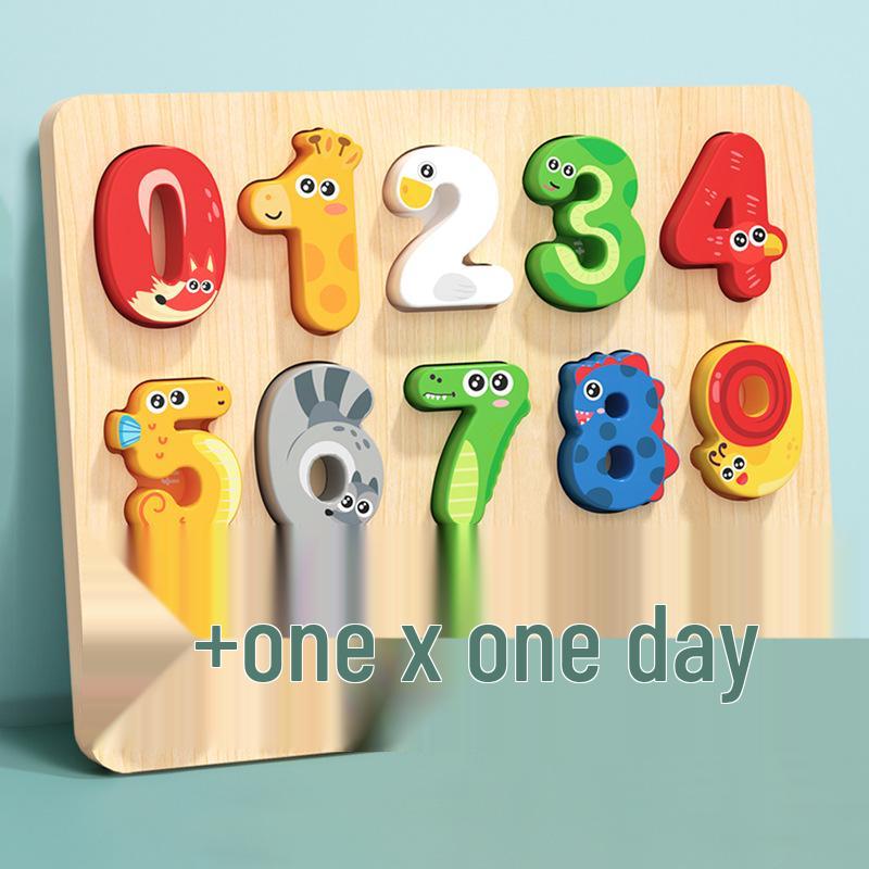 Детские развивающие деревянные пазлы с цифрами и буквами