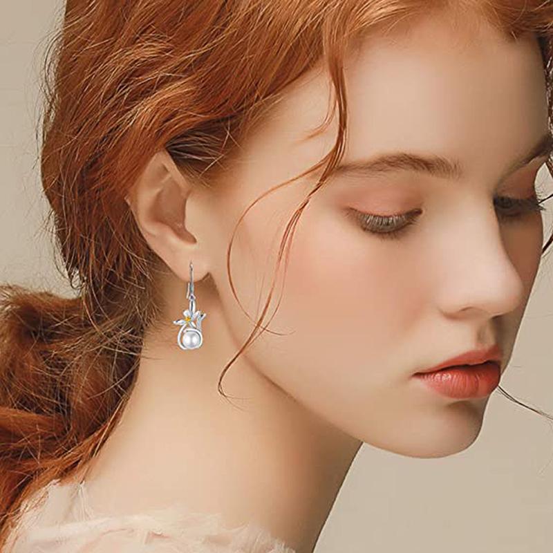 Imitationsperlen-Ohrhänger für Damen, trendige Dame, elegant, weiblich, Partyschmuck, zweifarbiges Design, exquisite Accessoires