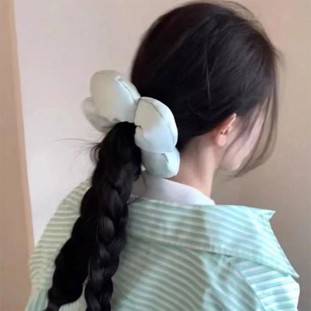Large Satin Hair Scrunchies Sponge Flower Hair Bands Enchanting Hair Rope  for Women