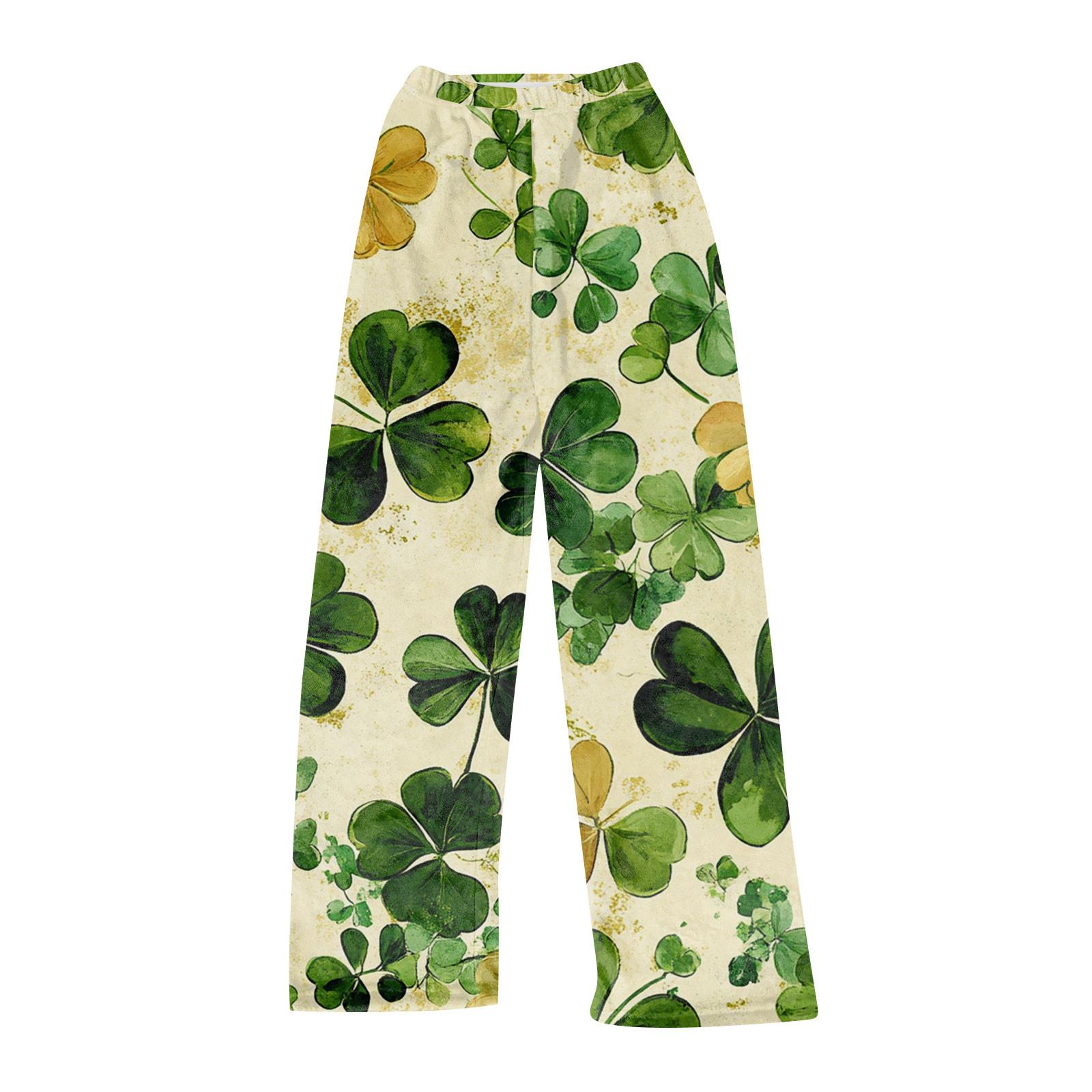 

Женские модные повседневные домашние спальные брюки с принтом Святого Патрика XS бежевый