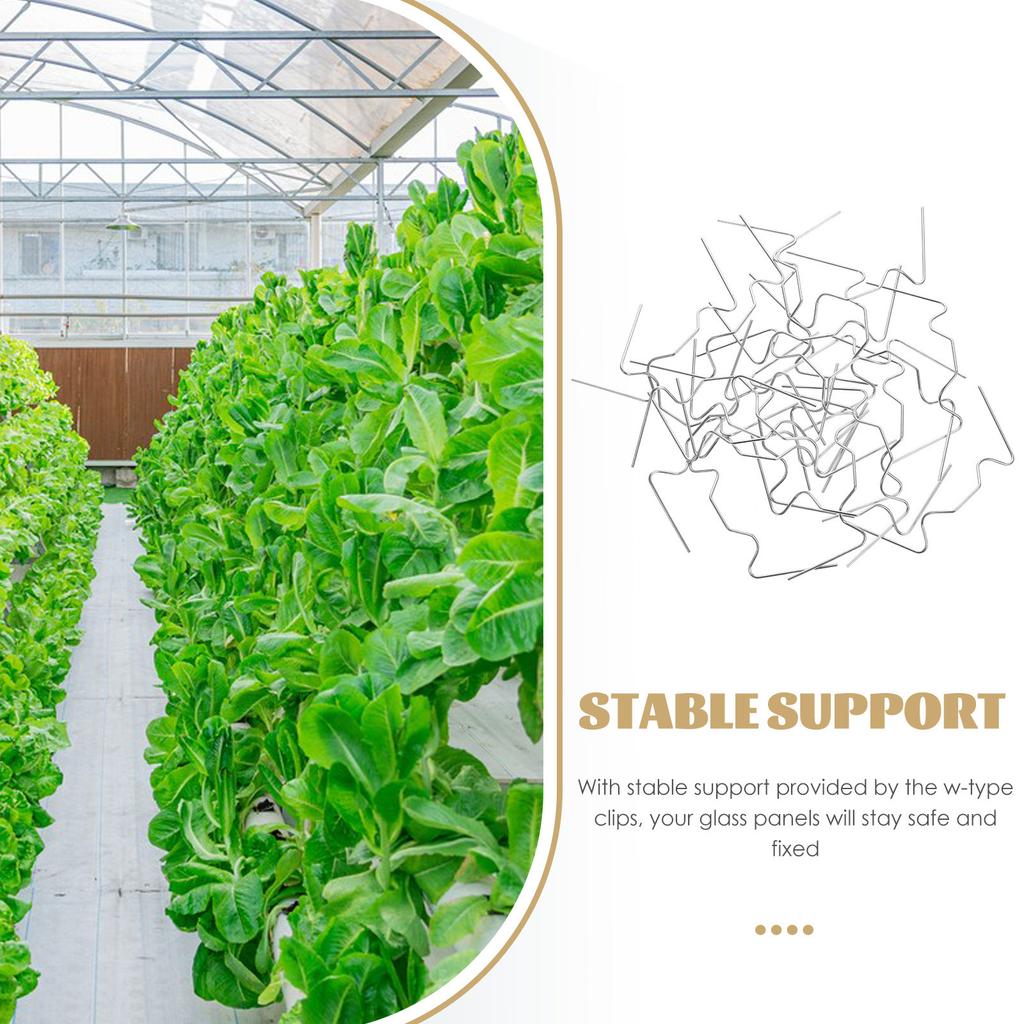 25Pcs Metal Holding Clips W Type Greenhouse Glass Fixing Clips for Stable Glazing Installation Greenhouse Fixing Tool