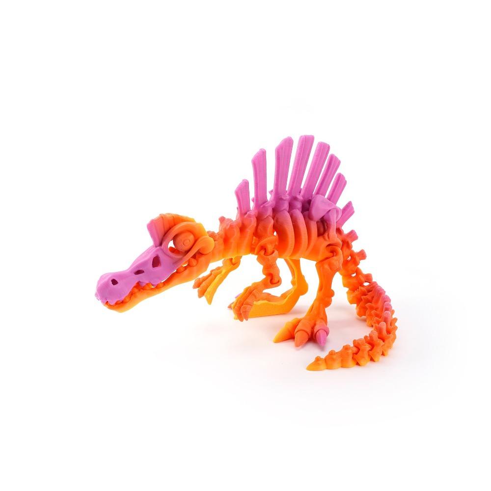 Multi-Color 3D Printed Echinosaurus Dinosaur Mini Size Bone Model Movable Dragons Figurine Movable Joints Desktop Craft