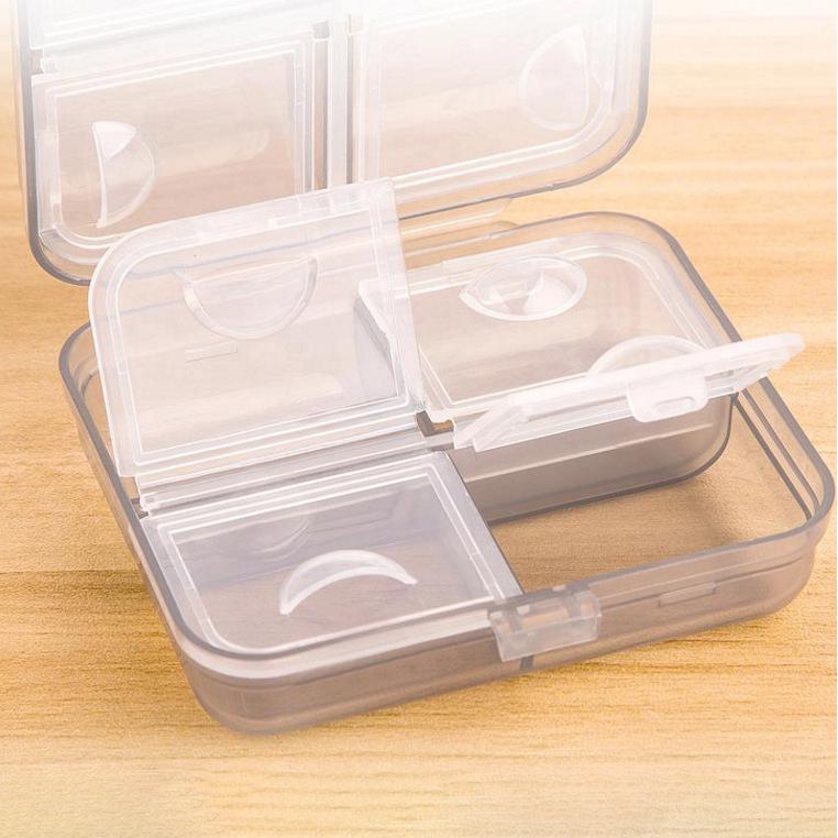 Portable Weekly Pill Organizer Box with 8 Compartments for 3x Daily Medication