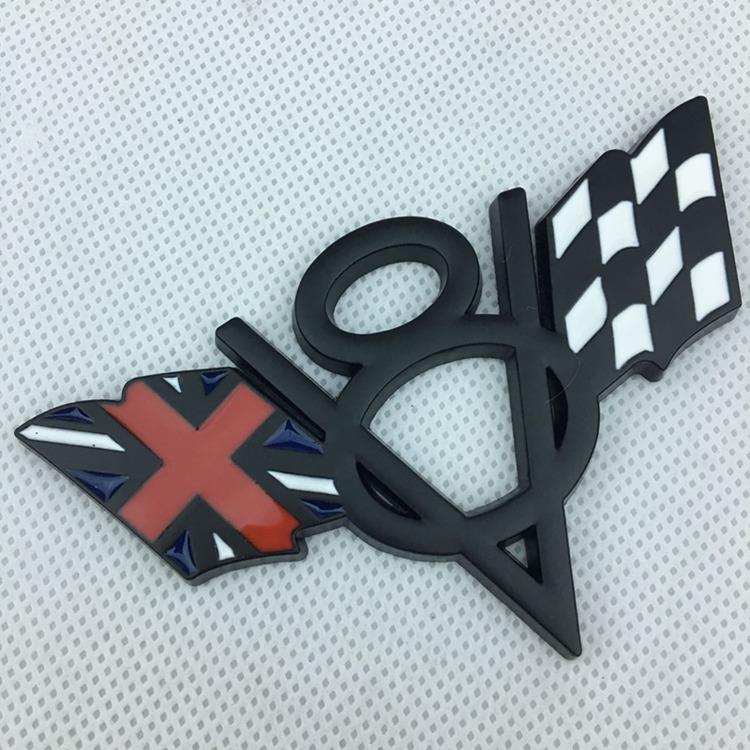 Chevrolet Dodge JEEP Rear Decal V8 Flag Metal Car Sticker