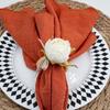 1Pcs Elegant Pink Peony Napkin Rings | Handmade With Burlap And Twine, Ideal For Weddings, Lunches, Picnics,Banquets, Birthdays