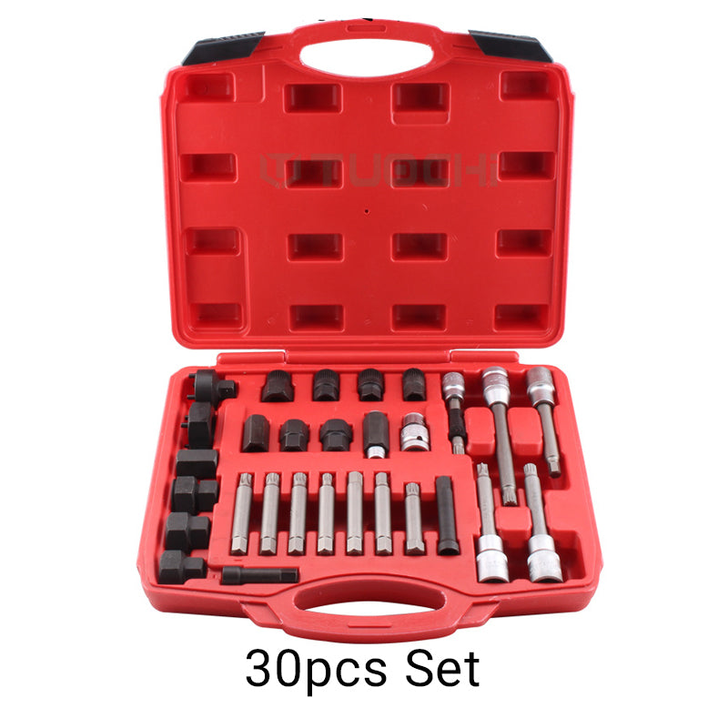 Generator Pulley Removal Tool Kit Universal Alternator Freewheel Pulley Removal 18pcs/24pcs/30Pcs/Set Engine Auto Tool Set