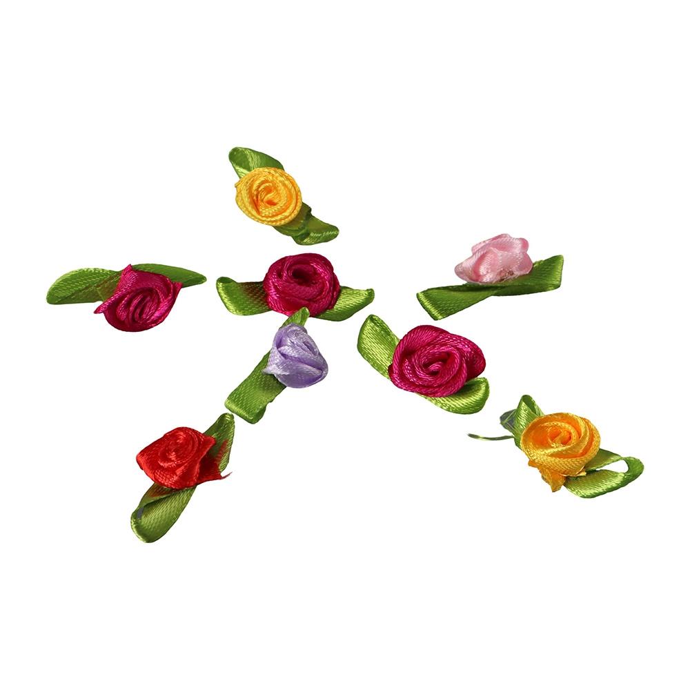 Hochzeit Klein Mehrfarbig Mini Schleifenrosen Schleife Dekorationen Künstliche Rosetten Stoffblumen