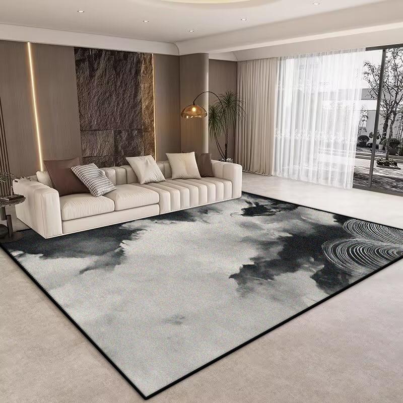 Nordic Livng Room Carpet Home Decoration Abstract Black Rug Bedroom Decor Area Rugs Washable Non-slip Dining Room Floor Mat
