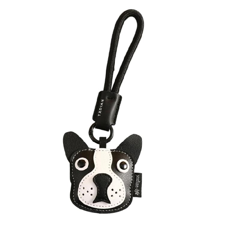 Fashionable Bulldog Leather Soft Practical Keyring Bag Pendant Cartoon Animal Key Holder Stylish Gift for Dog Lover