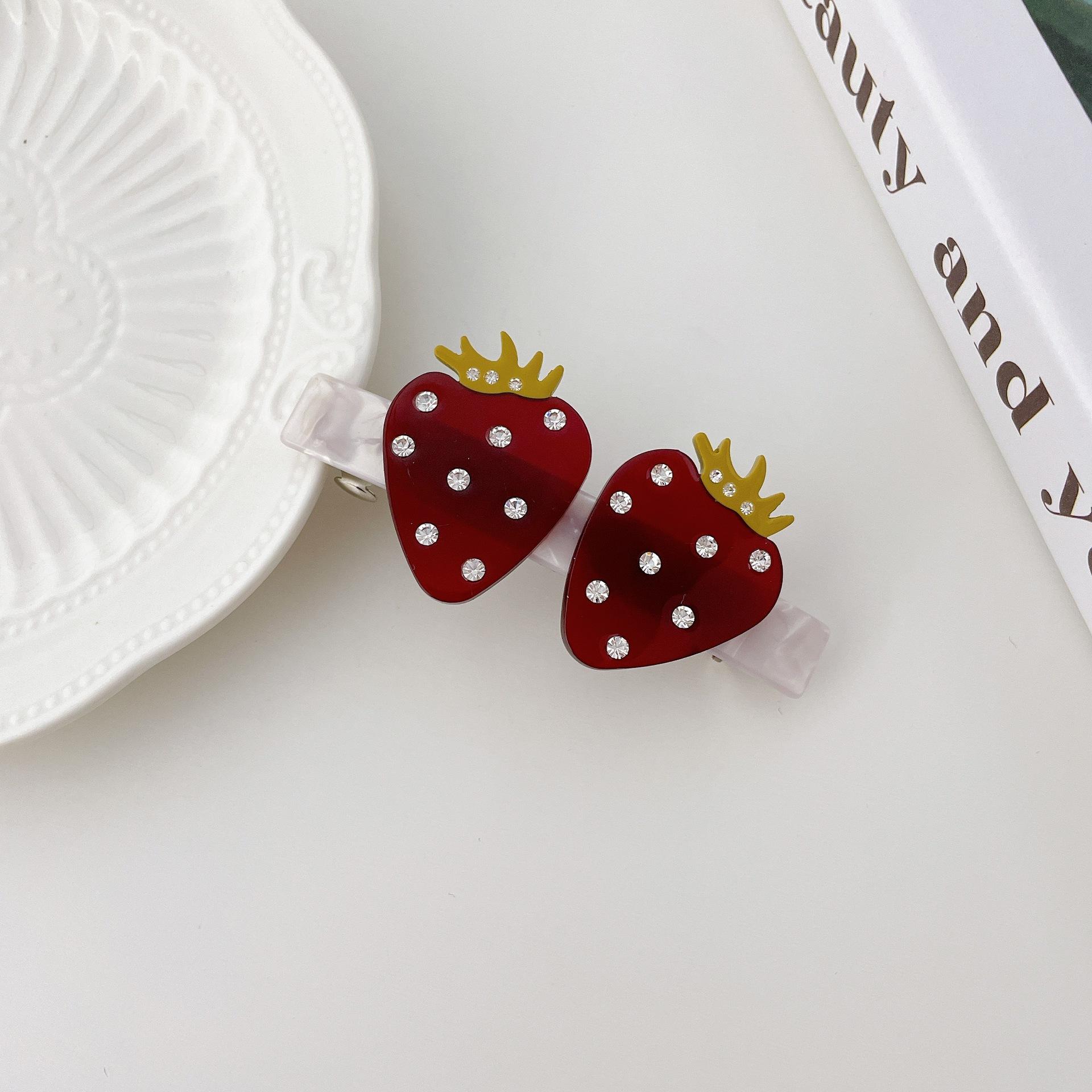 

Acetate Elegant Strawberry And Tomato Hair Claw Clips Perfect For Fresh Summer Looks Strawberry Clip 8.5cm