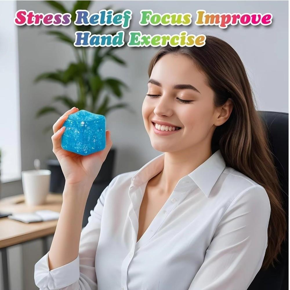 Slow Rebound Ice Cube Squishy Toy Glitter Cube Fidget Toy Cube Squeeze Toy  Birthday Party Favor