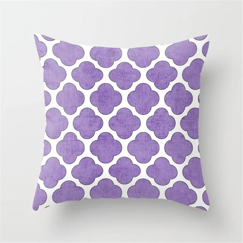 Purple Pattern Decorative Pillowcase Living Room Office Decoration Home Pillowcase