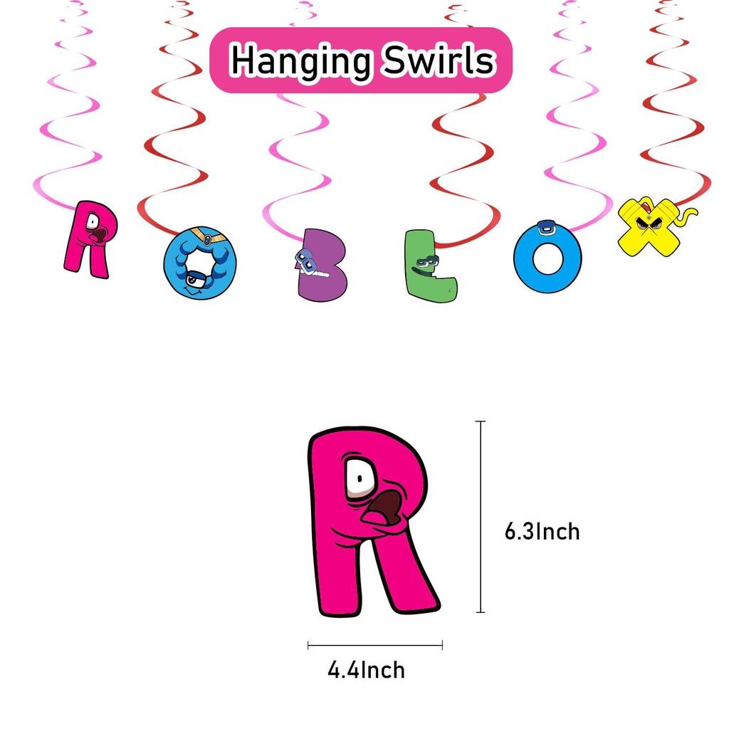 Magical Alphabet Lore Theme Balloon Pull Flag Set Birthday Party Decor Decorations Supplies