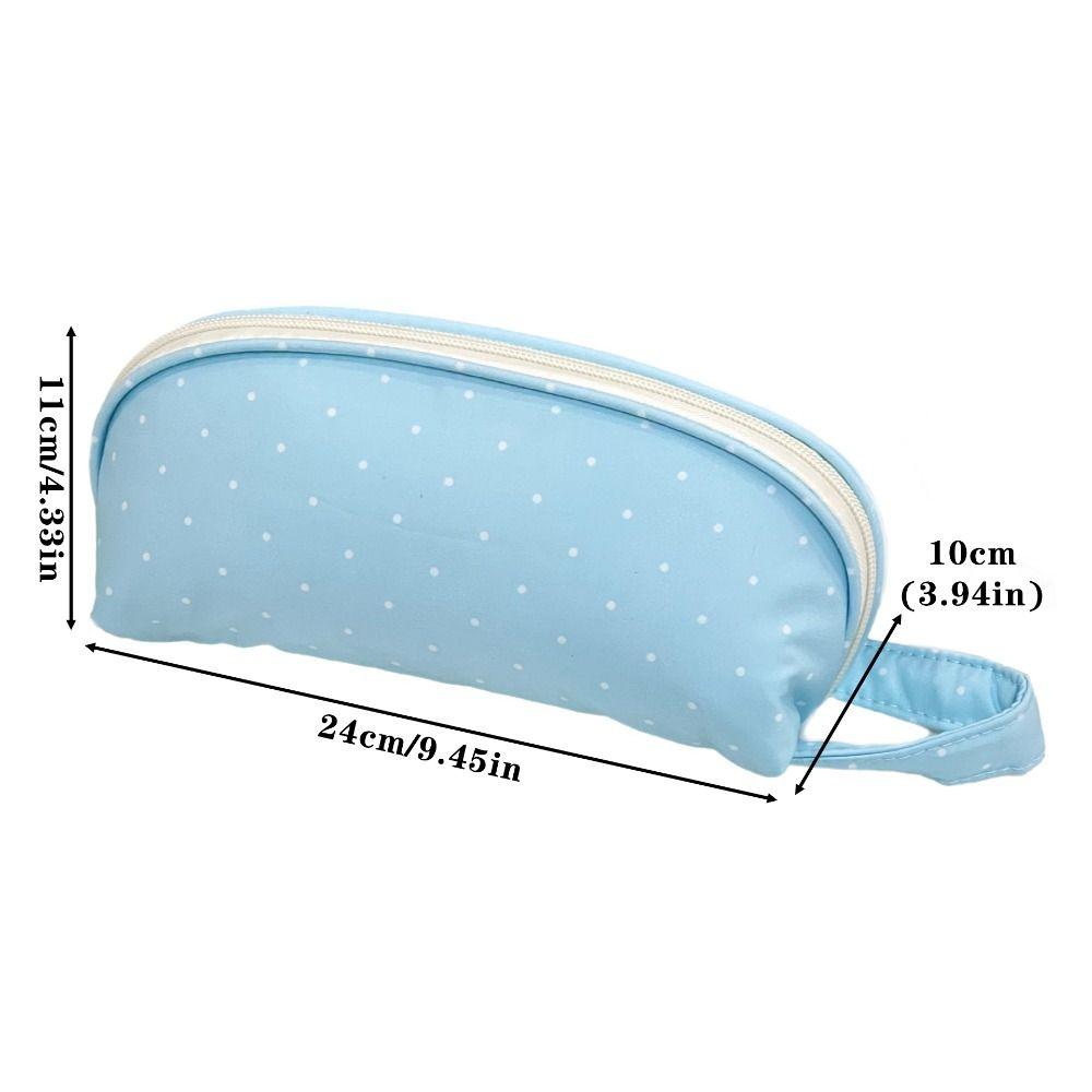 Shell Shape Pencil Pouch Polka Dot Pattern Pen Bag Multi-purpose Pencil Case  School Office