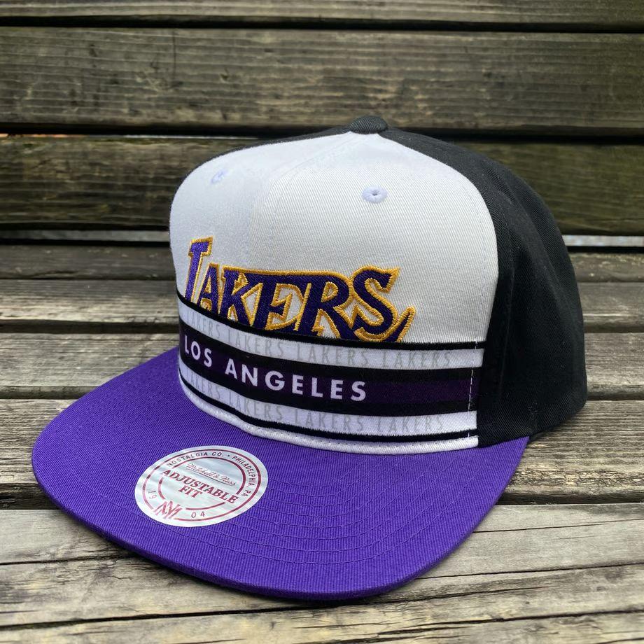 Used Mitchell&Ness Mitchell & Ness LA Los Angeles Lakers Official Stripz Snapback Cap