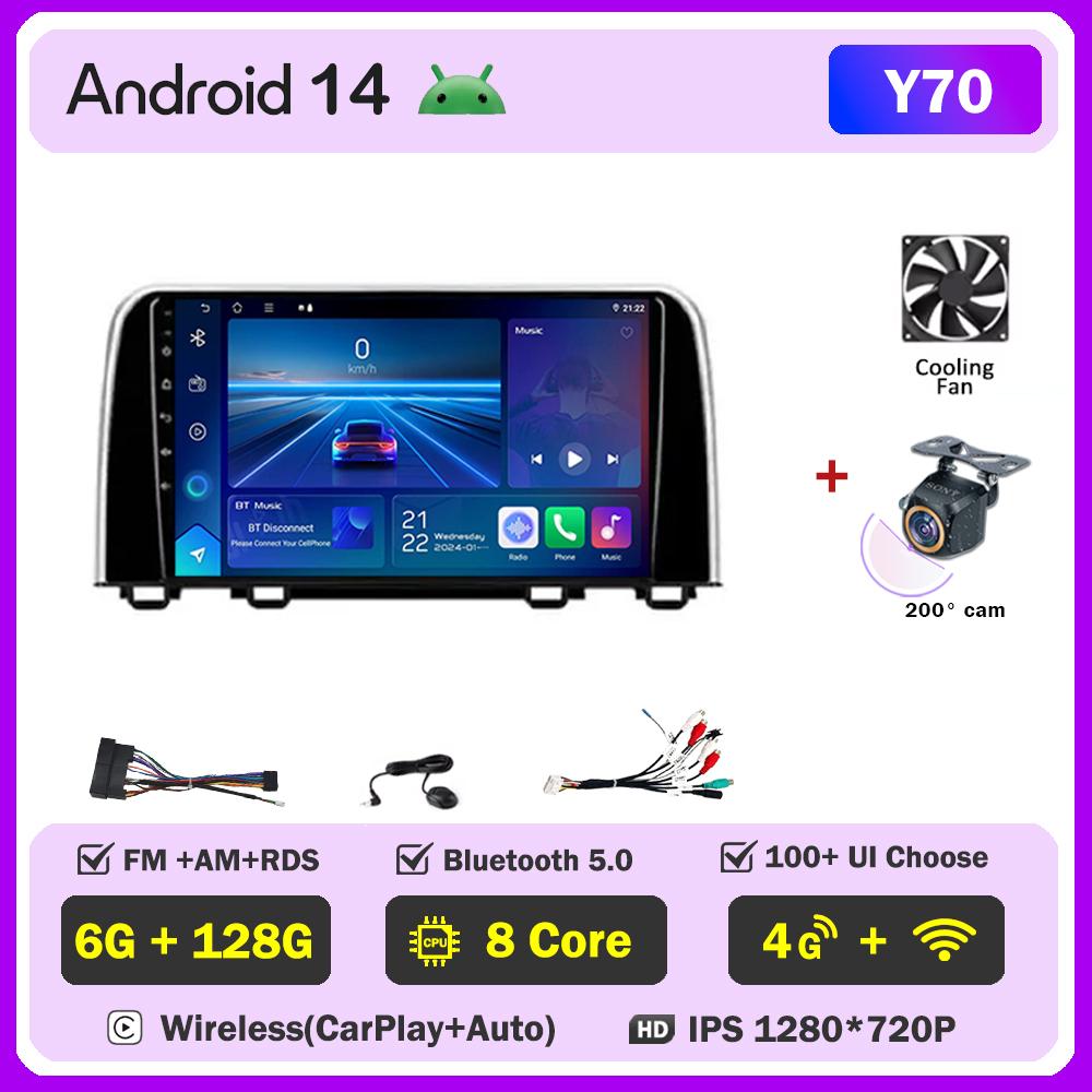 Car Multimedia Player For Honda CRV CR-V 5 RT RW 2016-2018 Car Radio Player Stereo Head Unit Wireless Android Auto GPS 5G Wifi