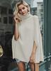 Autumn And Winter New Women'S Knitted Sweater Medium And Long Turtleneck Cape Shirt Irregular Coat Sweater