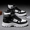 Fashion Men's Boots High-top Casual Sneakers Fashion Motorcycle Boots Lace Up Platform Boots for Men Plush Warm Winter Boot Botas Hombre