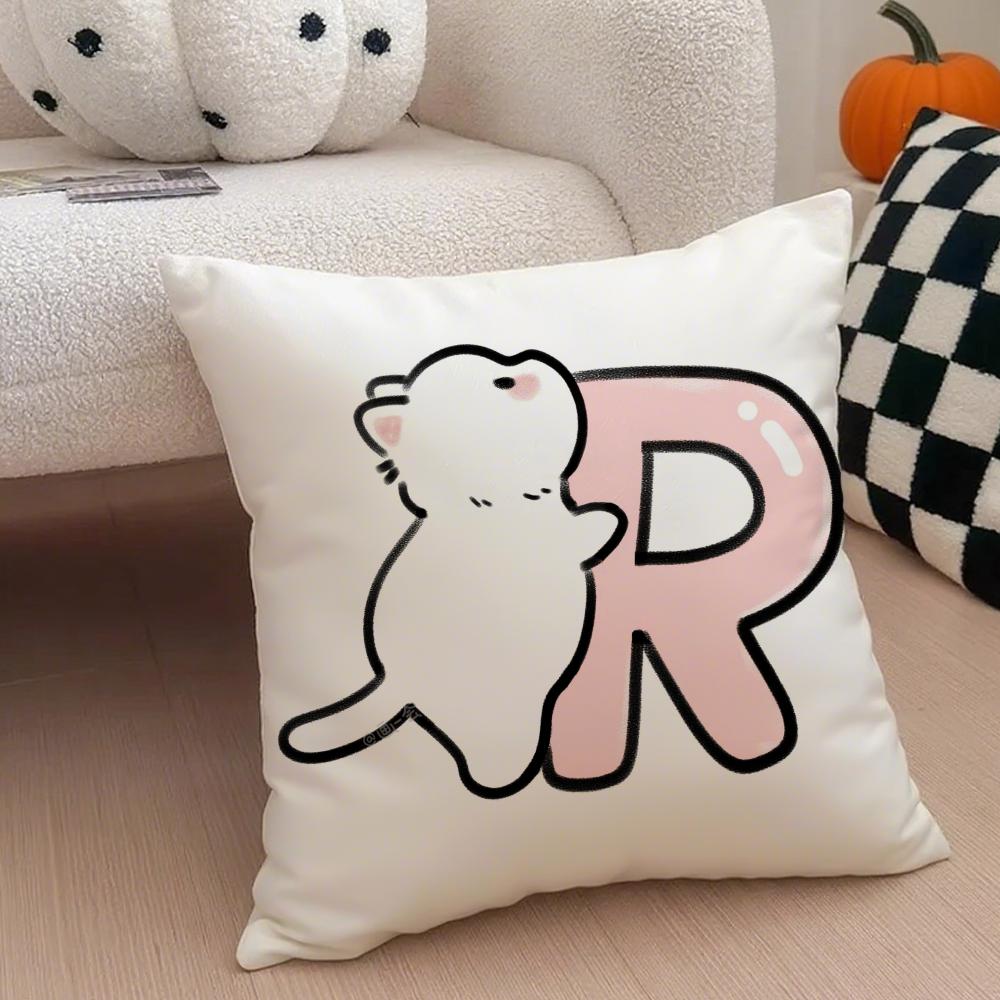 Süßer Custom Art Katze Personalisierter Kissenbezug Überwurf Kissenbezug Verdeckter Knopf Strapazierfähiges Polyester Stuhlkissen