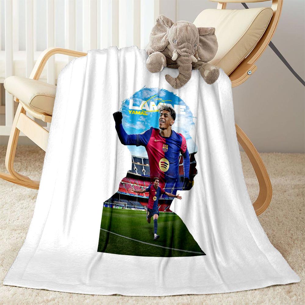 Lamine Yamal's Barcelona Player Celebration Blanket Warmthful Decor Great for Office Bed Sofa Four Seasons Universal Digital Print Gifts For Family Or