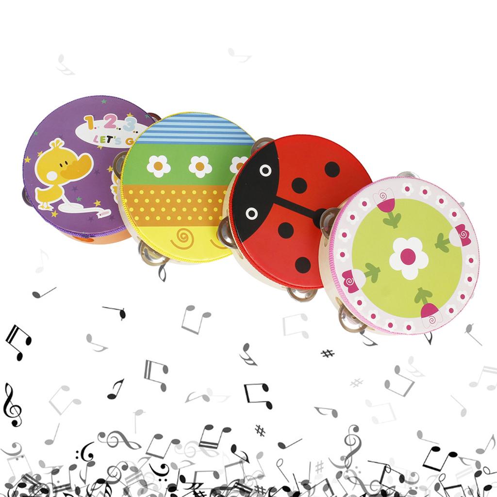 6inch Cartoon Hand Drum Bell Tambourine For Kid Toddlers Mini Musical Percussion Instrument Kid Gifts High-Quality
