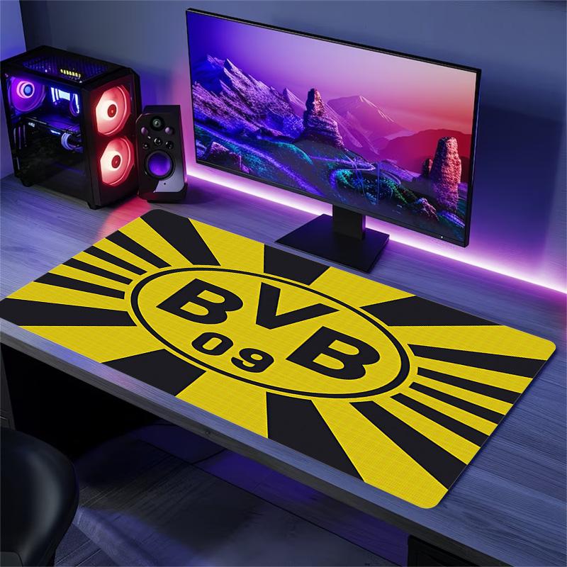 Poduszka z nadrukiem Borussia Dortmund Antypoślizgowa Mata pod mysz do laptopa/tabletu XXL Mata do gry na mini PC Z blokowaną krawędzią