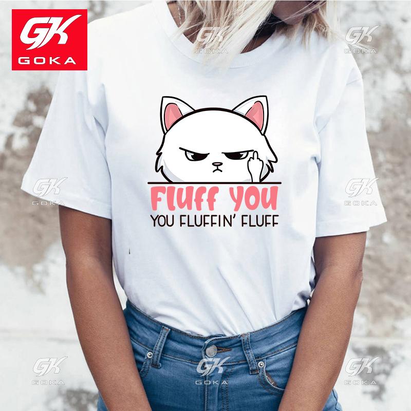 

New Funny Cute You Fluffin Fluff Prin Cottn T Shirts Short Sleeve O Neck Casual Letter Printing T Shirt Top Hip Hop Unisex Tees S