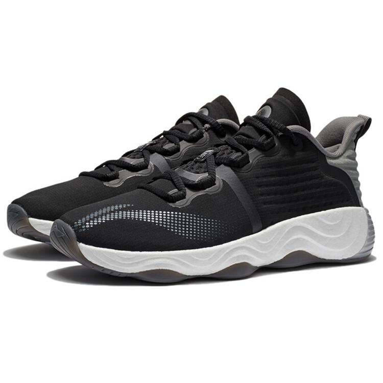 Li Ning Wujie 3 Cushioning Slip Resistant Abrasion Resistant Low top Casual Shoes Men's Black Gray AFVS003-3