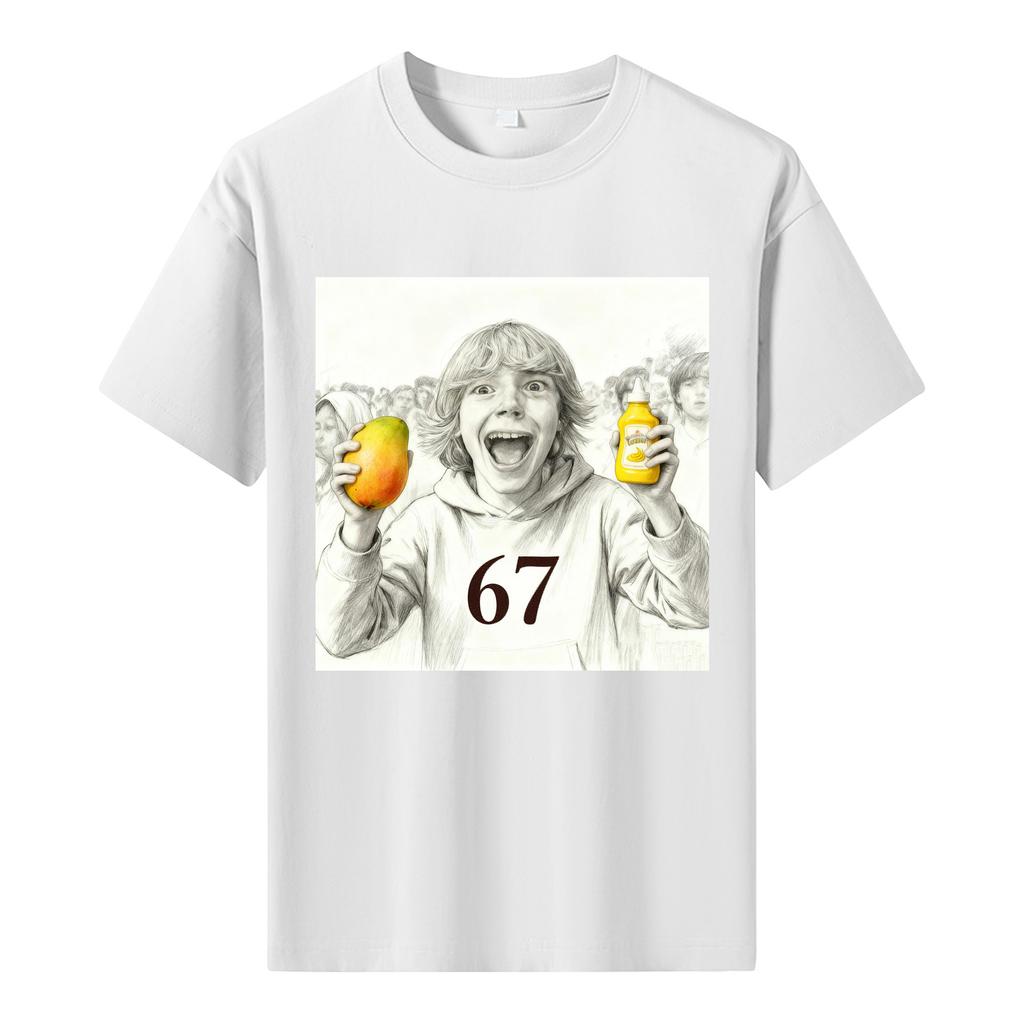 Men's Printed Short Sleeve T-Shirt Men's Loose Casual Short Sleeve Top