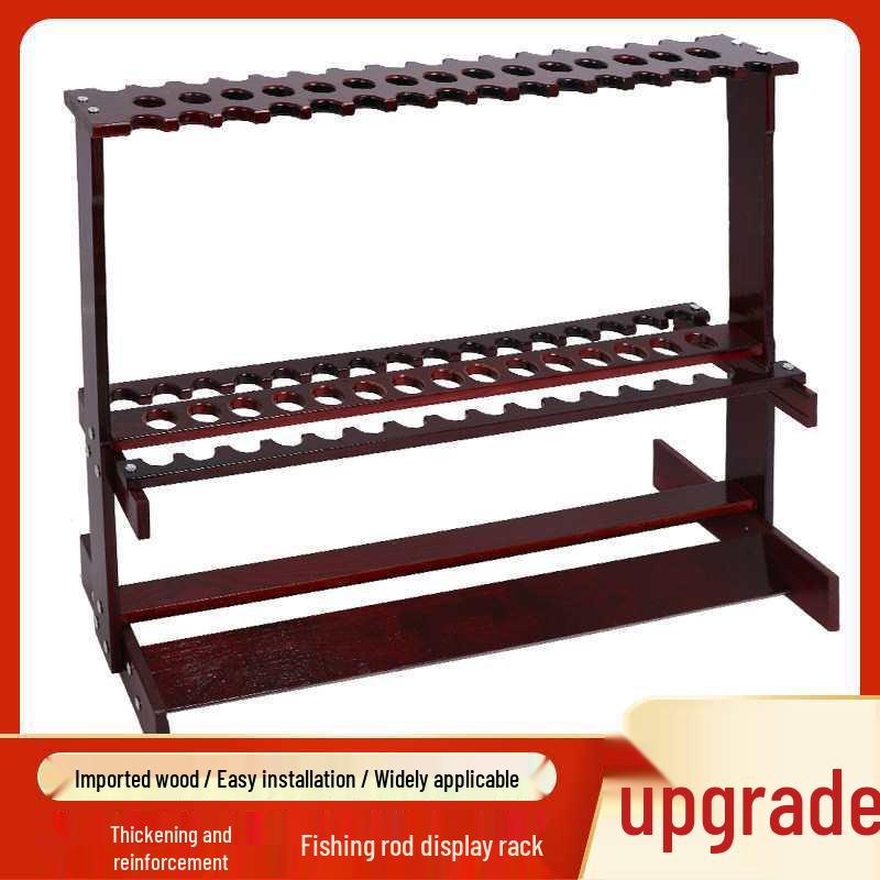 Multi-Functional Bamboo Fishing Rod Display & Storage Rack