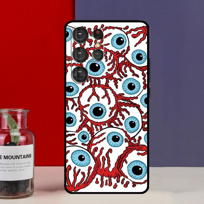 Crazy Eyeball Pattern Funda Case For Samsung Galaxy S25 Ultra S9 S10 S20 S22 Plus S21 FE S23 S24 Ultra Phone Cover
