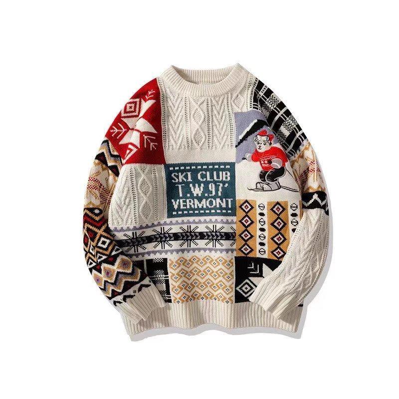 Men's Christmas Sweater: Thick, Warm Knitwear in Hong Kong Style - Trendy, Loose-Fit for Couples