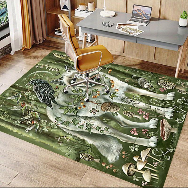 1PC Wolf Forest Extra Large Non Slip Floor Carpet, Office, Family, Bedroom, Studio Large Area Rug Indoor Rugs, Vibrant Colors
