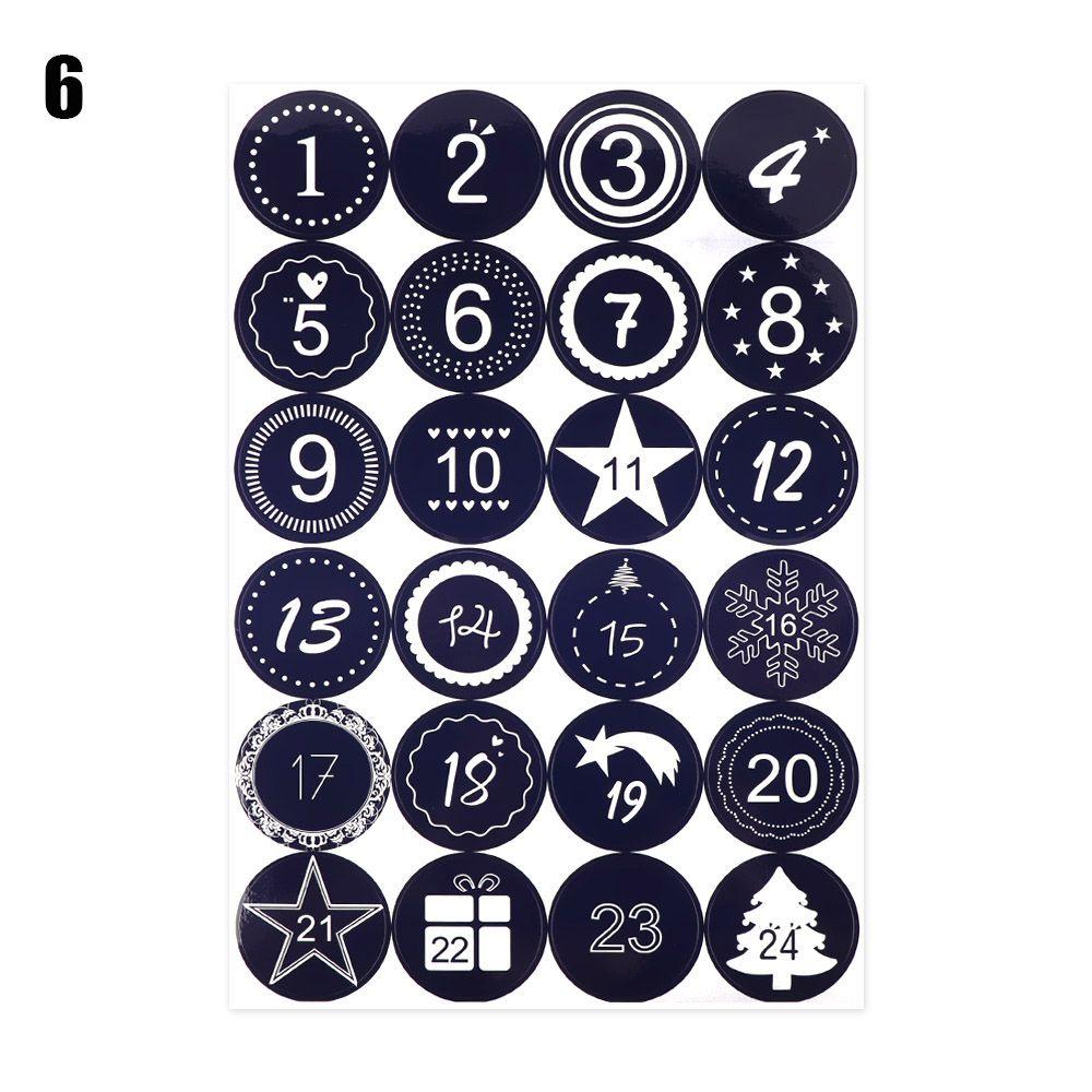 

Самоклеящиеся этикетки для упаковки печенья и конфет Бумажные наклейки Адвент-календарь Номер Рождественская этикетка 6