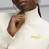 Puma Essentials+ Minimal Gold Half-Zip Mock Neck Fleece Sweatshirt Women Sweatshirt White 680020-87