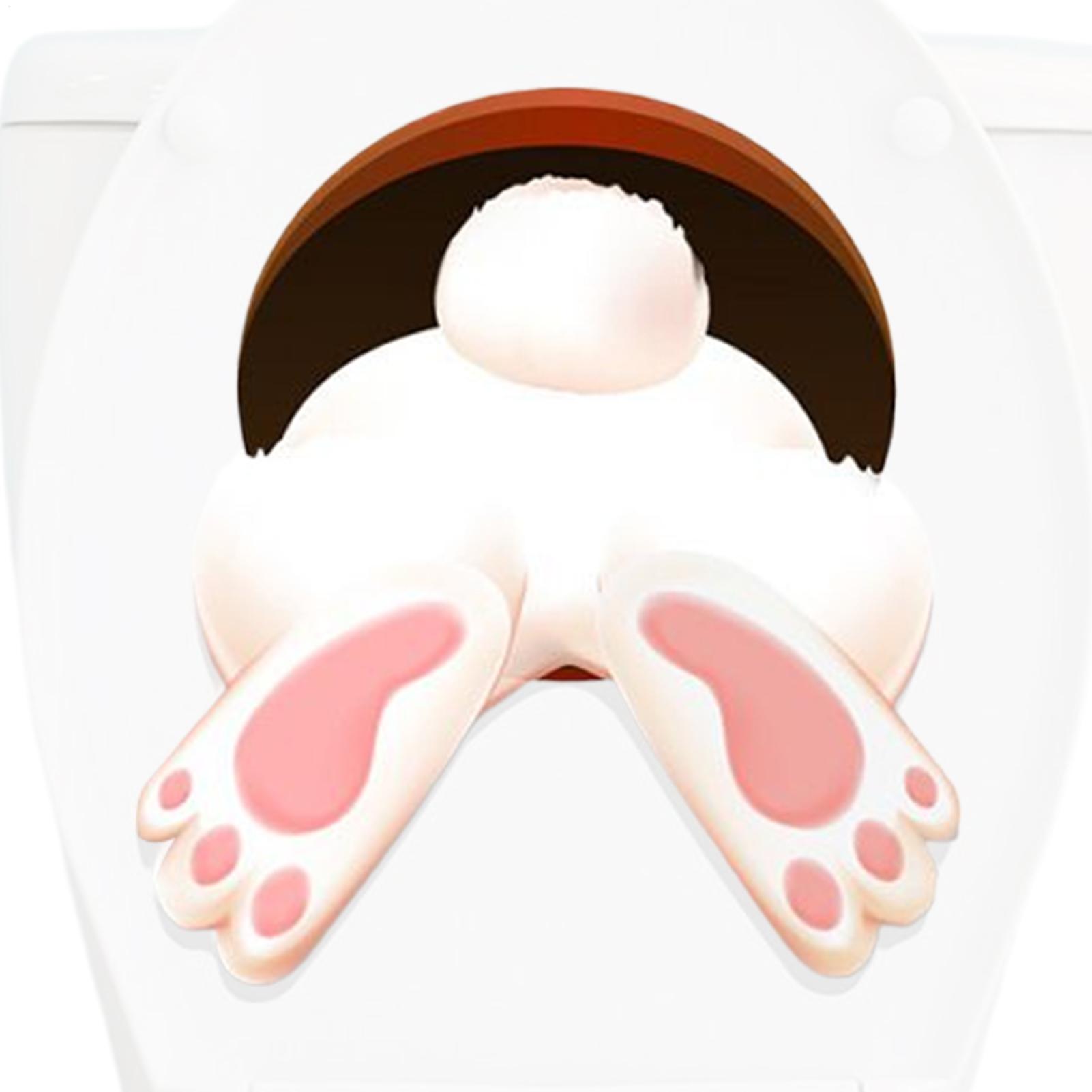 

Funny Rabbit Toilet Lid Decorative Wall Sticker 11.8x11.8in Butt Design Toilet Decals Self-adhesive Bathroom Toilet Sticker China Mainland
