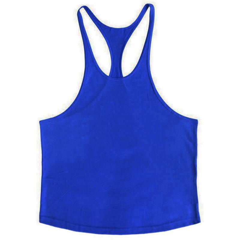 Muscleguys Men's Basic Solid Color Cotton Gym Tank Tops Sleeveless Y-Back Bodybuilding Vests Muscle Training Athletic Workout Undershirt