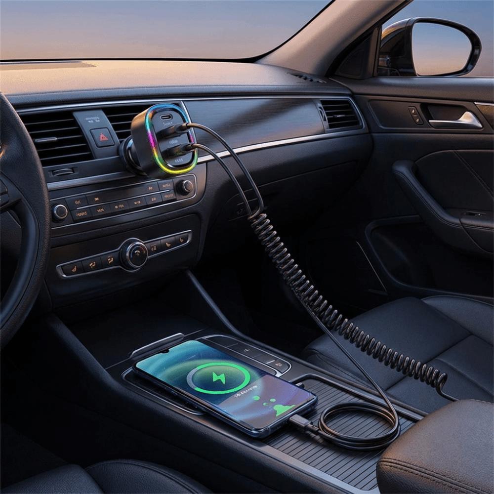81W Power Car-mounted multi-function charger 6 in 1 Ports Super Fast Charging  Universal Vehicles