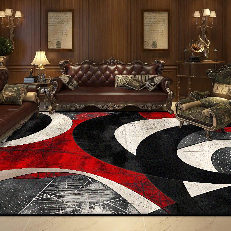 Nordic Abstract Style Carpet Modern Geometric Decoration Living Room Large Size Rugs Bedroom Bedside Fluffy Tatami Floor Mat