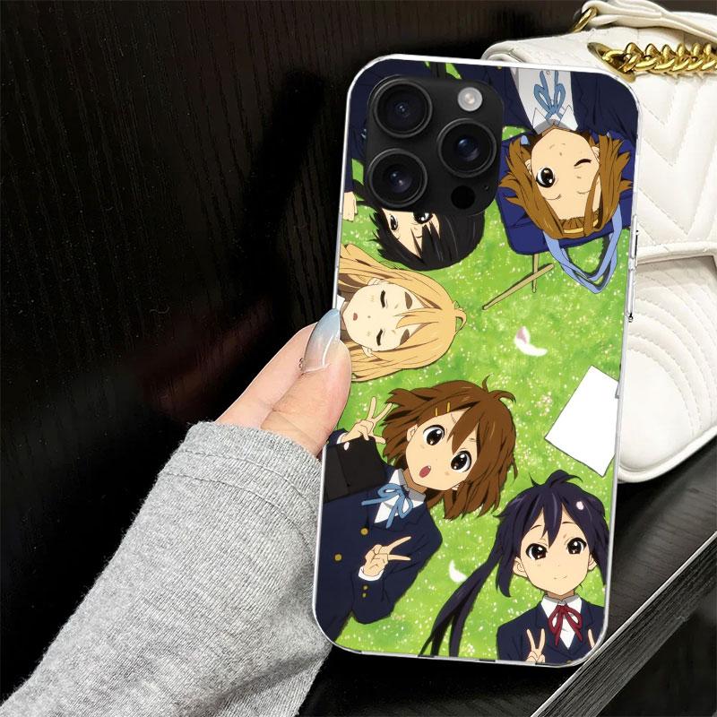K On! Hirasawa Yui Anime Case for iPhone 17 Air 16 16E 15 14 11 Pro Max Soft Phone Cover 12 13 Mini 7 SE 2020 8 Silicone Black C