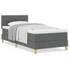 VidaXL Lit Avec Sommier et Matelas Gris Foncé 90x200 cm Tissu 3338889