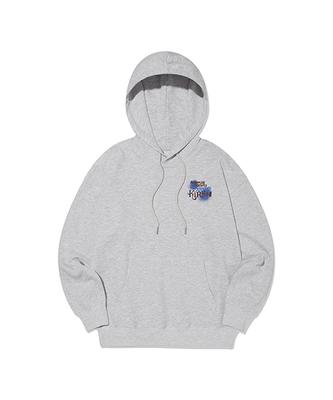 Back Point Graffiti Graphic Hoodie [Melange Gray]