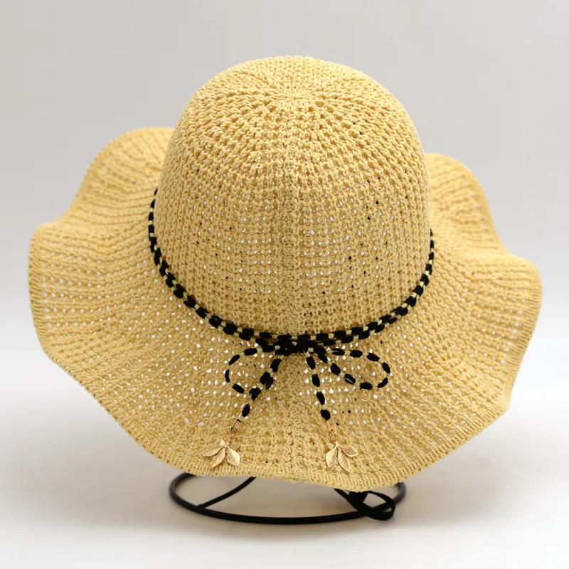 WTEMPO Women Breathable Foldable Spring Summer Wide Brim Solid Color Sun Hats Outdoor Travel Beach Sunscreen Hats