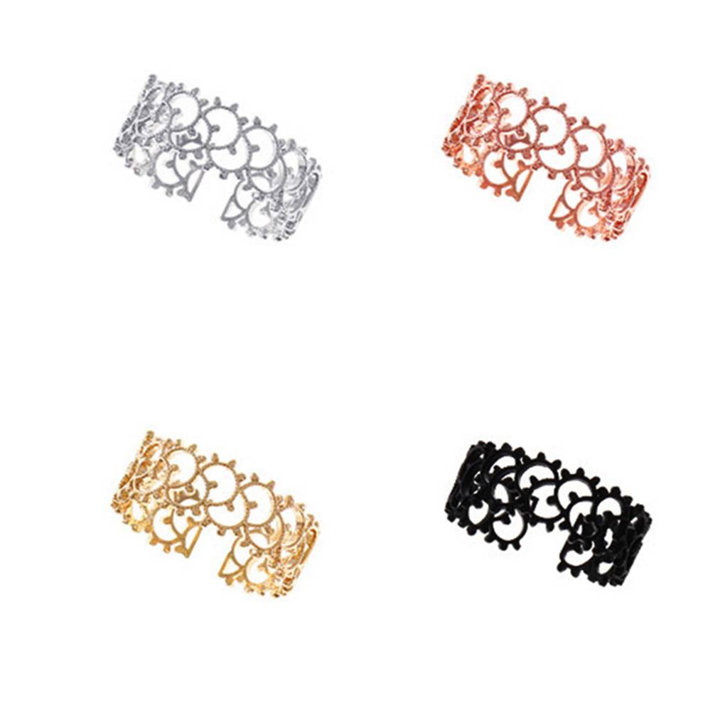 Lovely Women Hollow Flower Rings Cute Copper Girl Adjustable Rings Prom Wedding Night Party Jewelry