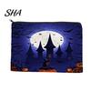 Witch Castle Storage Pouch Bag, with Halloween Print, Large Portable Cosmetic Capacity Canvas Organizer, for Travel And Stationery Leak-Proof Bag