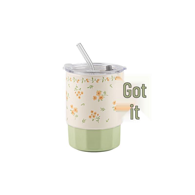 Peerson Ceramic Mug with Lid and Straw